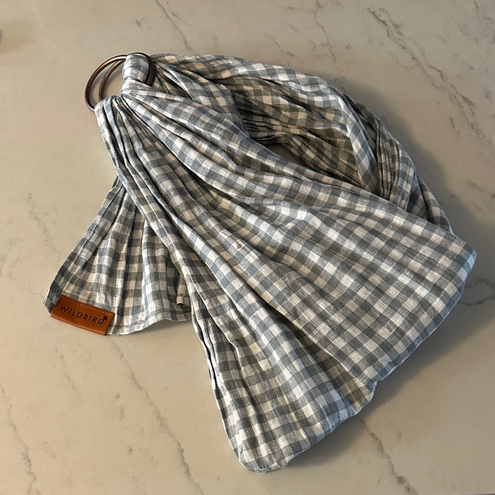 WildBird Blue/grayish and White Checkered Skirt